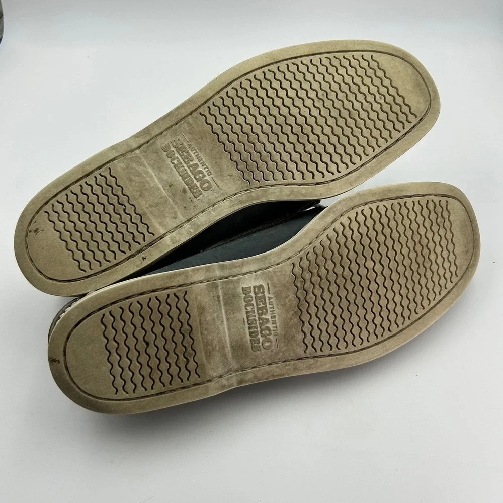 Sebago Docksides Boat Shoes Mens 12 Grey Tan Nubuck Leather Nautical Preppy